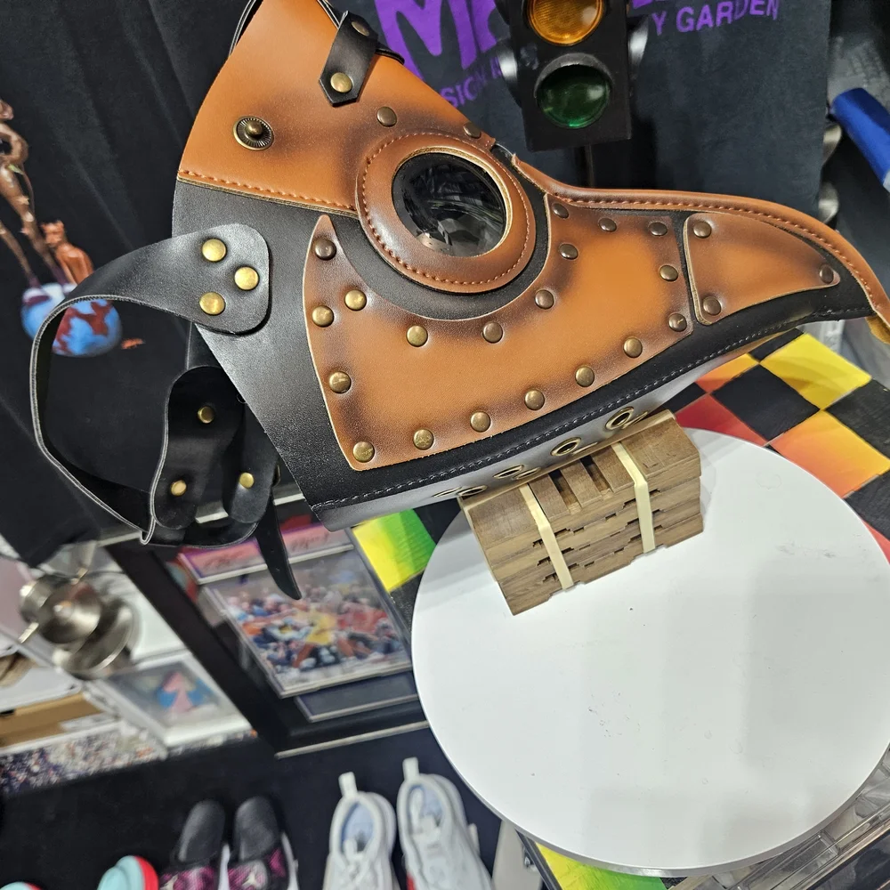Steampunk Brown and Black Plague Doctor Mask Cosplay